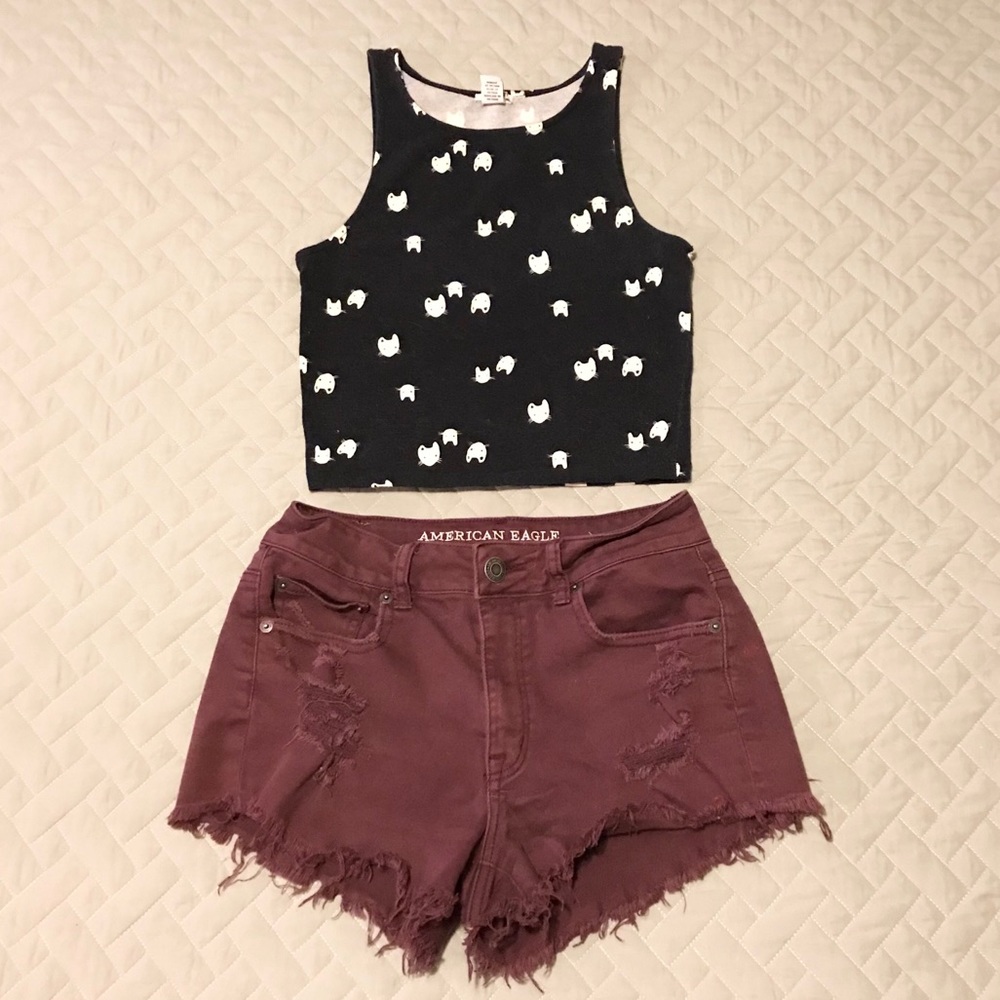 Maroon American Eagle Shorts
